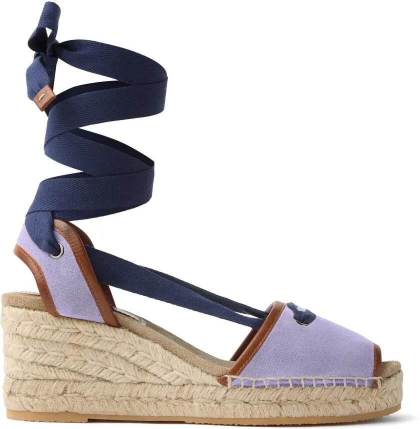 Versace Lola suède sleehakken 65 mm Paars