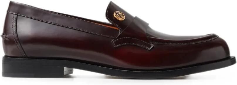 Versace Manu leren loafers Bruin