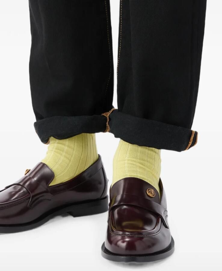 Versace Manu leren loafers Bruin - Foto 2