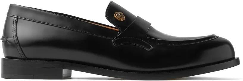 Versace Manu leren loafers Zwart