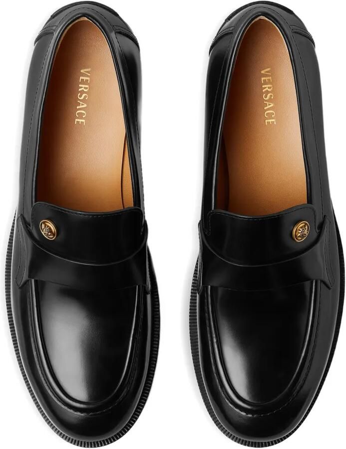 Versace Manu leren loafers Zwart - Foto 3