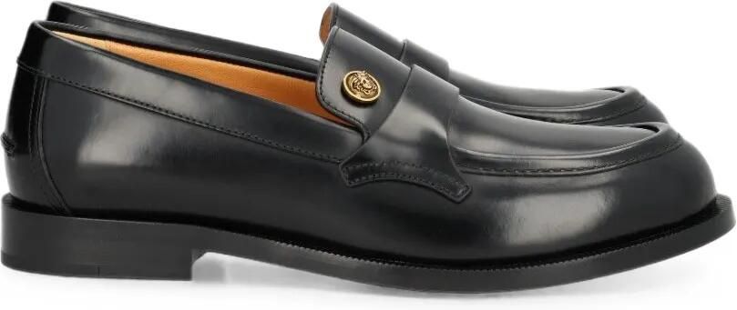 Versace Manu leren loafers Zwart