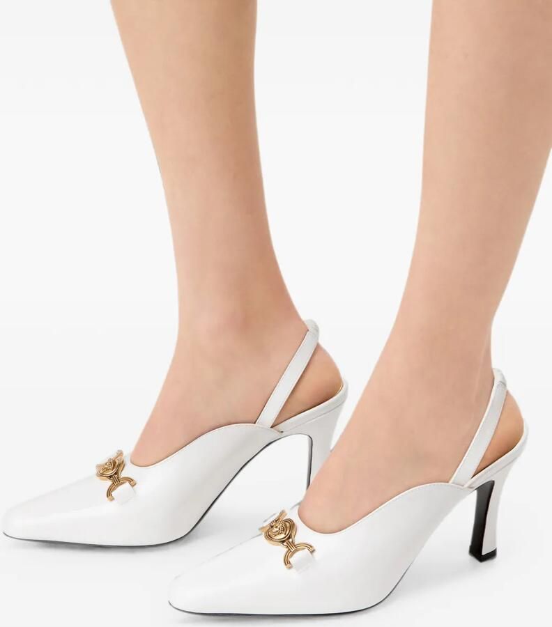 Versace Marisa lakleren slingback pumps 90 mm Wit - Foto 2