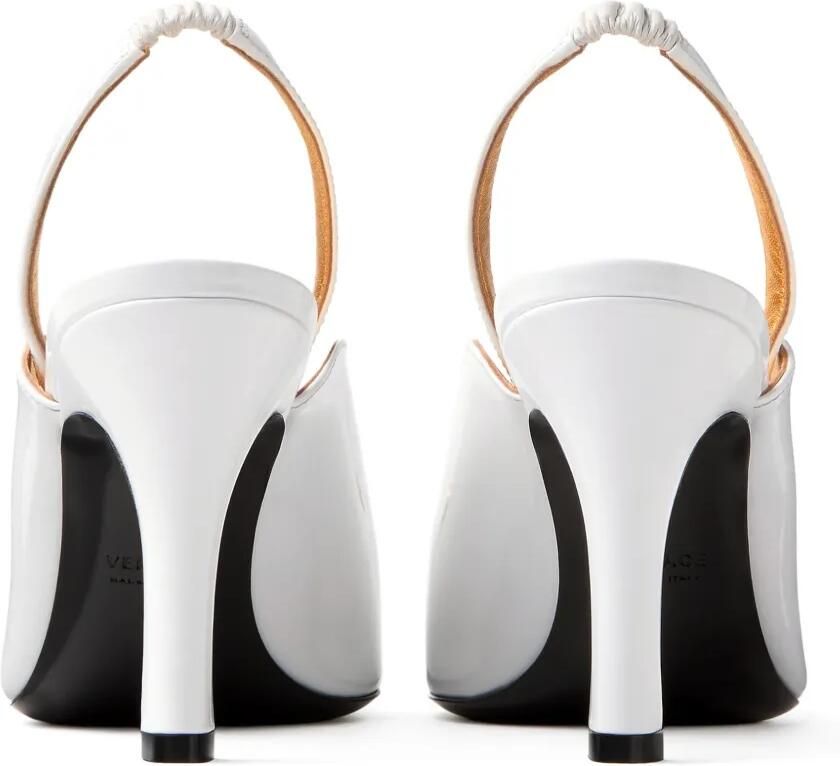 Versace Marisa lakleren slingback pumps 90 mm Wit - Foto 3