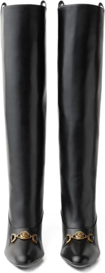 Versace Marisa leren laarzen 90 mm Zwart - Foto 4