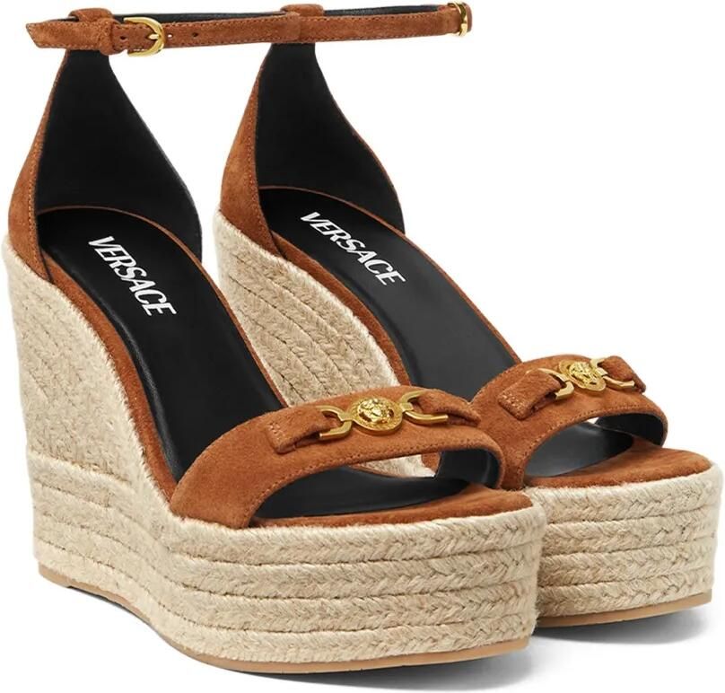 Versace Medusa '95 espadrilles met sleehak Bruin - Foto 3