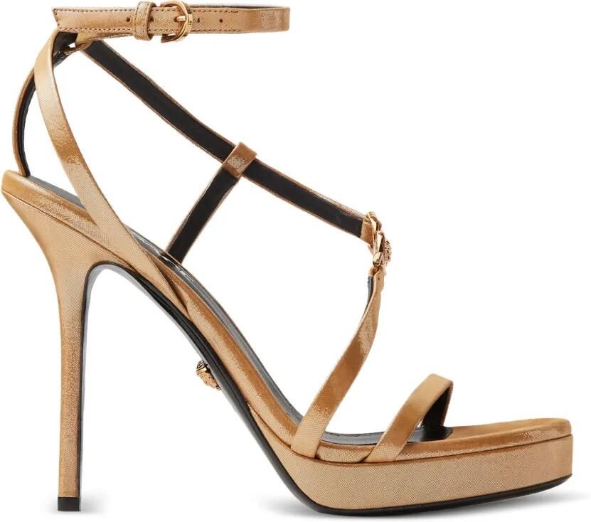 Versace Medusa '95 verfraaide leren sandalen 115 mm Goud