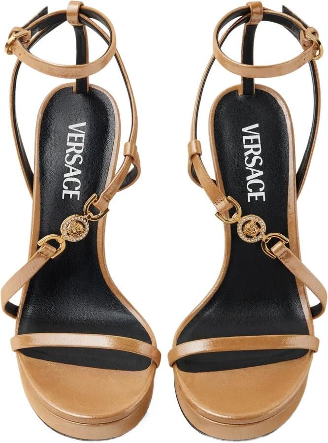 Versace Medusa '95 verfraaide leren sandalen 115 mm Goud - Foto 4