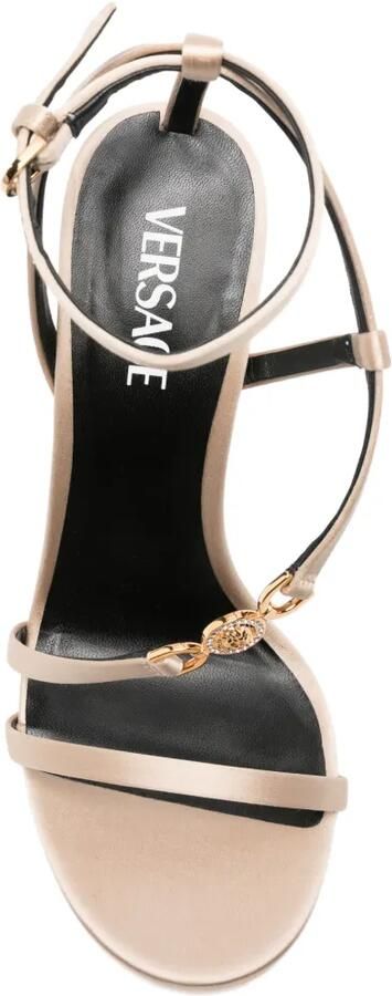 Versace Medusa '95 verfraaide satijnen sandalen Beige - Foto 4