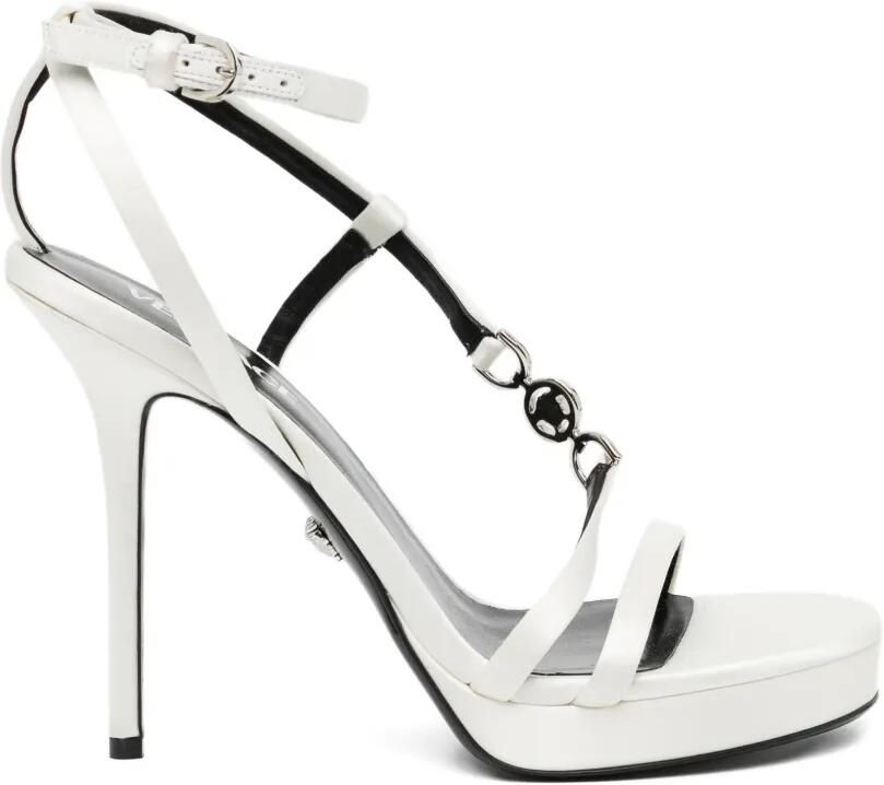 Versace Medusa '95 verfraaide satijnen sandalen Wit