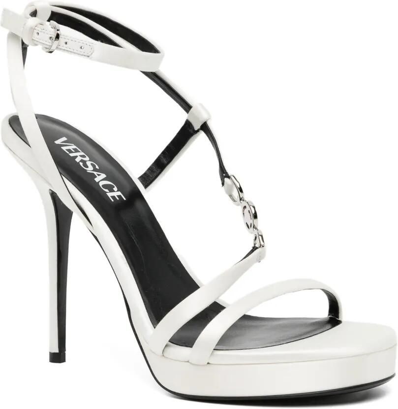 Versace Medusa '95 verfraaide satijnen sandalen Wit - Foto 2