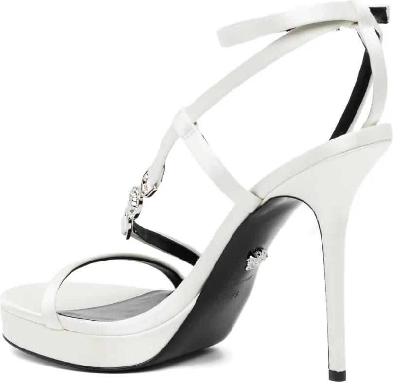 Versace Medusa '95 verfraaide satijnen sandalen Wit - Foto 3