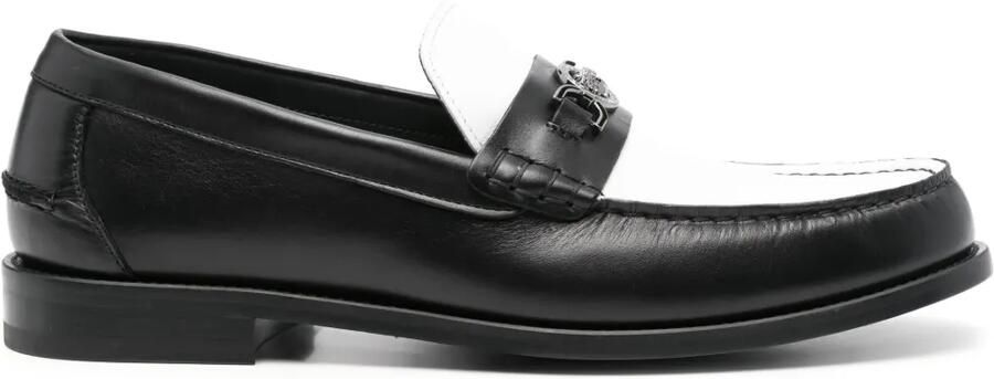 Versace Medusa loafers met colourblocking Zwart