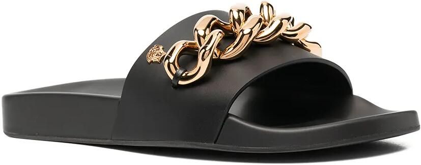 Versace Medusa slippers met ketting Zwart - Foto 4