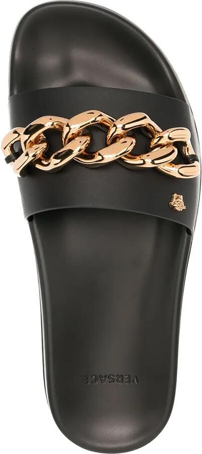 Versace Medusa slippers met ketting Zwart - Foto 2