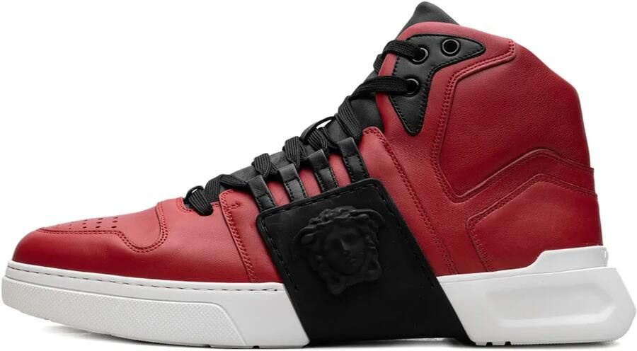 Versace Medusa Strap "Red Black White" high-top sneakers Rood