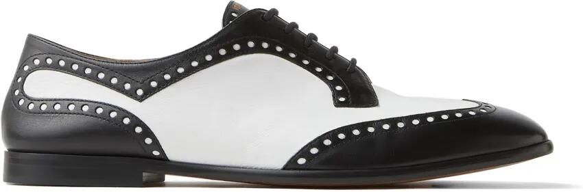 Versace Mick leren derby schoenen Zwart