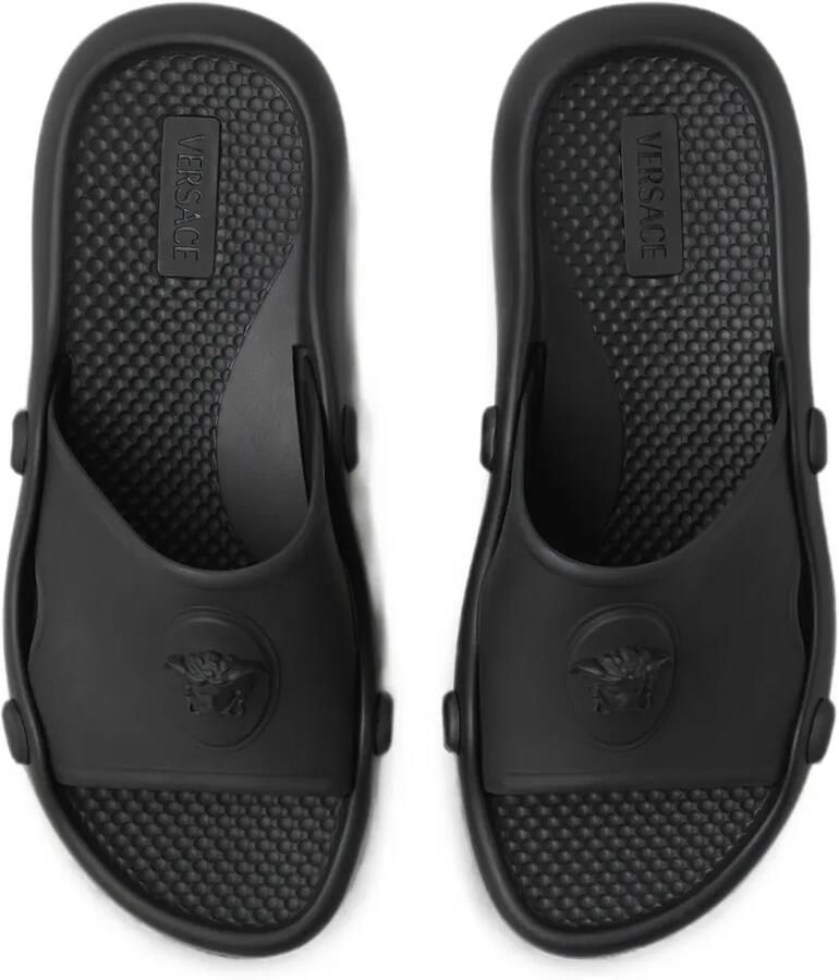 Versace Nettuno Medusa Head slippers met open neus Zwart - Foto 2