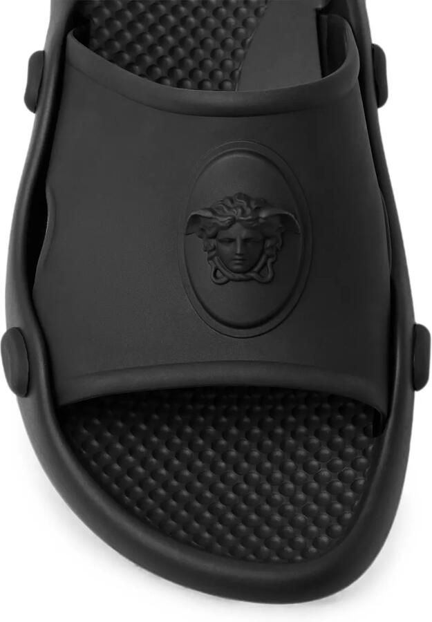 Versace Nettuno Medusa Head slippers met open neus Zwart - Foto 3