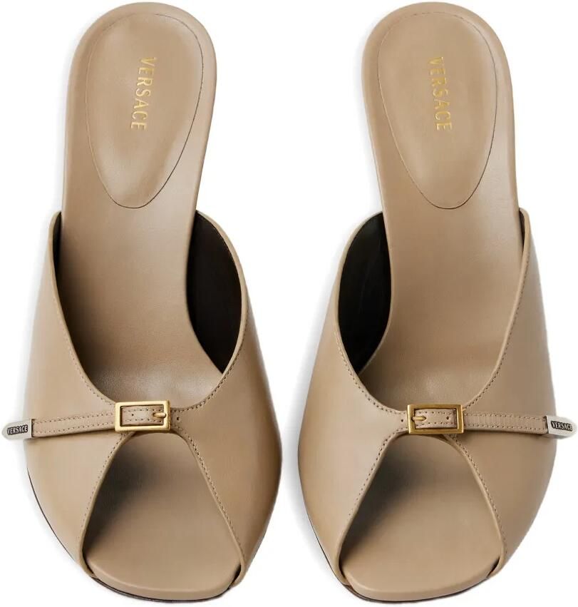 Versace Nyx leren muiltjes 80 mm Beige - Foto 2