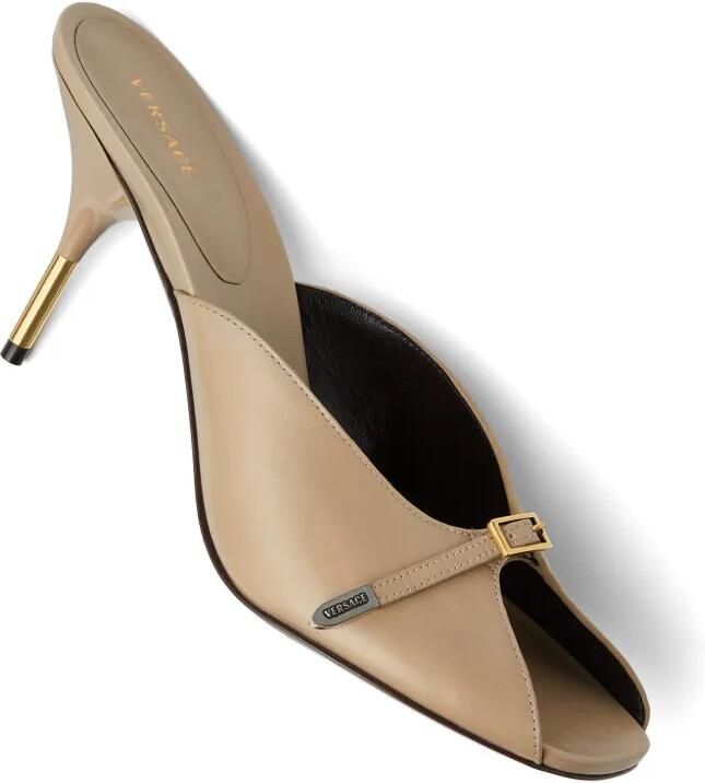 Versace Nyx leren muiltjes 80 mm Beige - Foto 3