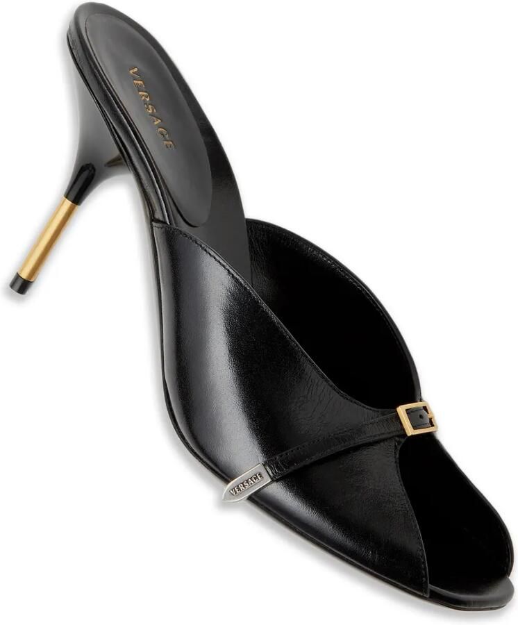 Versace Nyx leren sandalen Zwart
