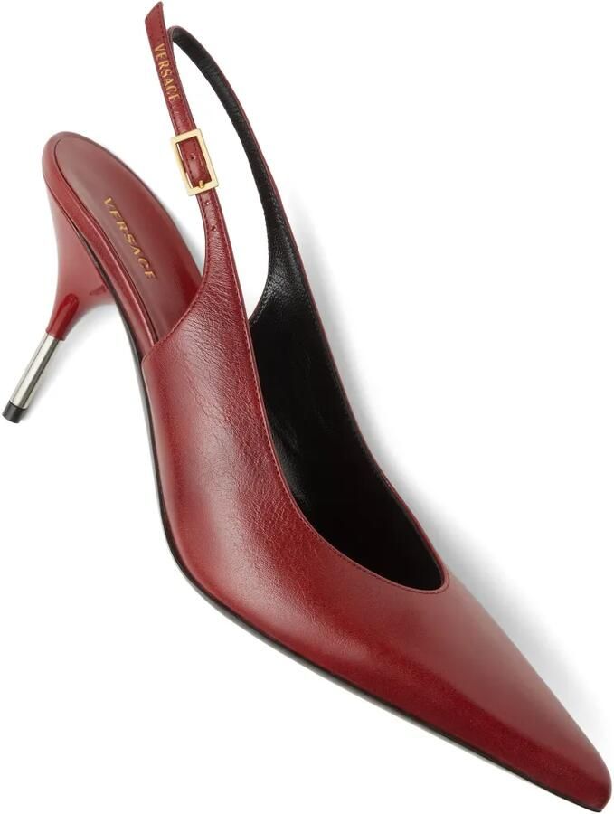 Versace Nyx leren slingbacks pumps Rood - Foto 2