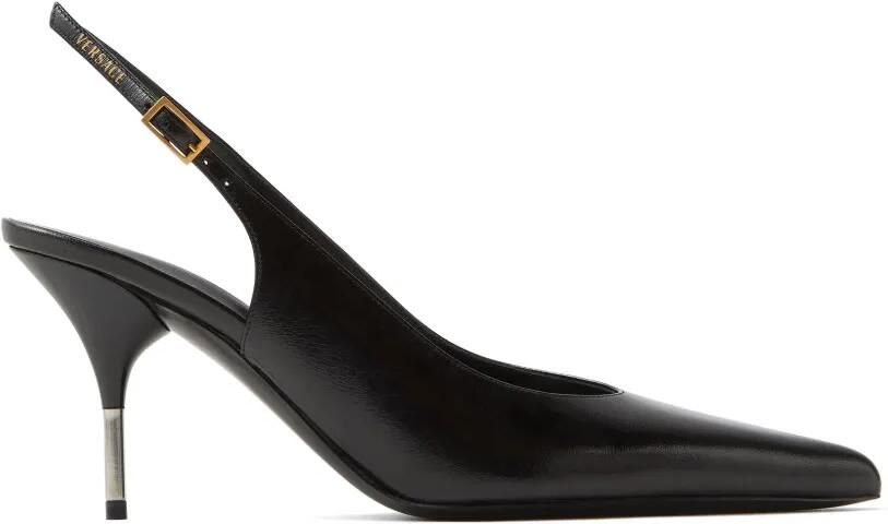 Versace Nyx leren slingbacks pumps Zwart