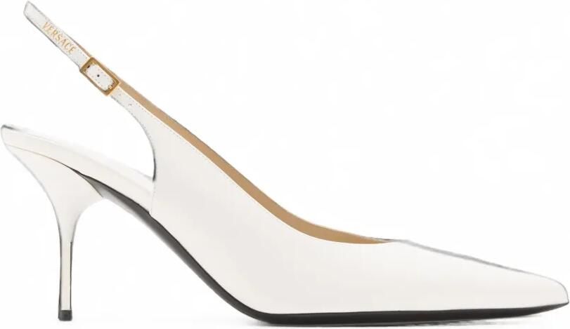 Versace Nyx slingback pumps met puntige neus Wit