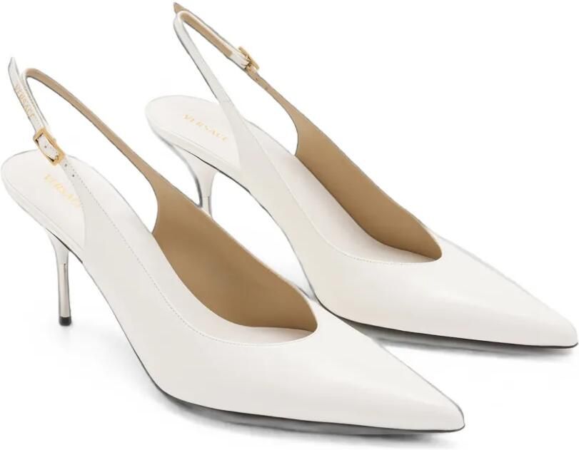 Versace Nyx slingback pumps met puntige neus Wit - Foto 3
