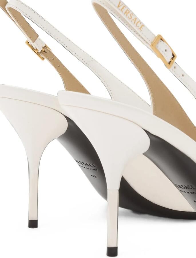 Versace Nyx slingback pumps met puntige neus Wit - Foto 2