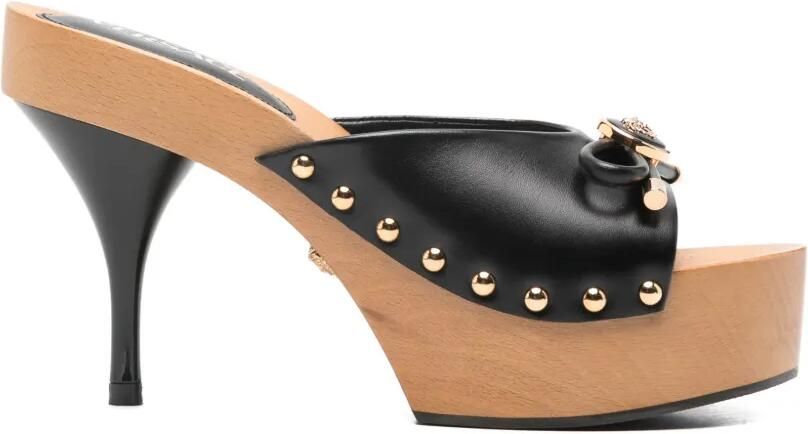 Versace Opera Bow leren sandalen met studs Zwart