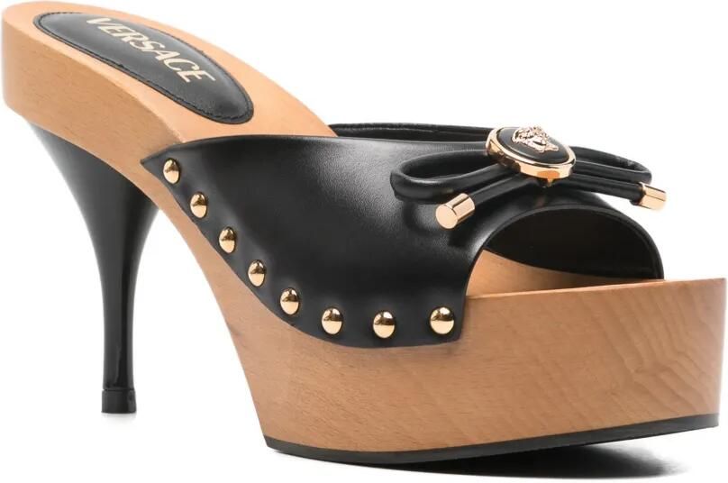Versace Opera Bow leren sandalen met studs Zwart - Foto 2