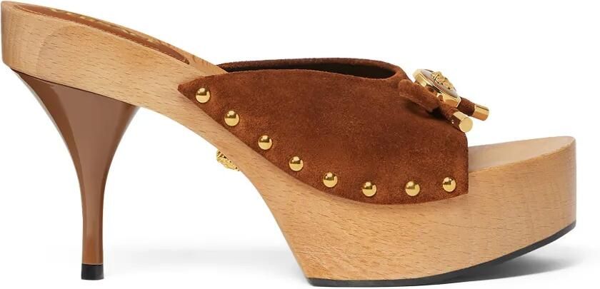 Versace Opera Bow suède sandalen Bruin