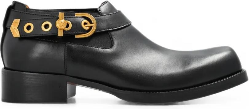 Versace Orlando leren Chelsea laarzen Zwart
