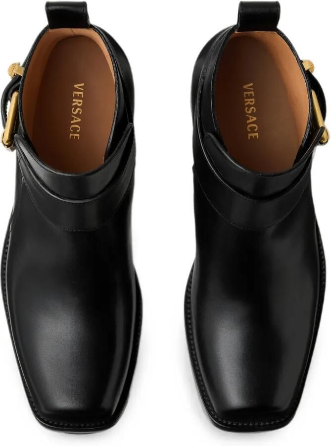 Versace Orlando leren laarzen Zwart - Foto 4