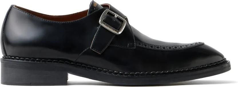 Versace Primo leren gespschoenen Zwart