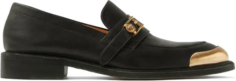 Versace Primo leren loafers Zwart