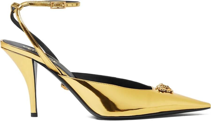 Versace Pumps met puntige neus Goud