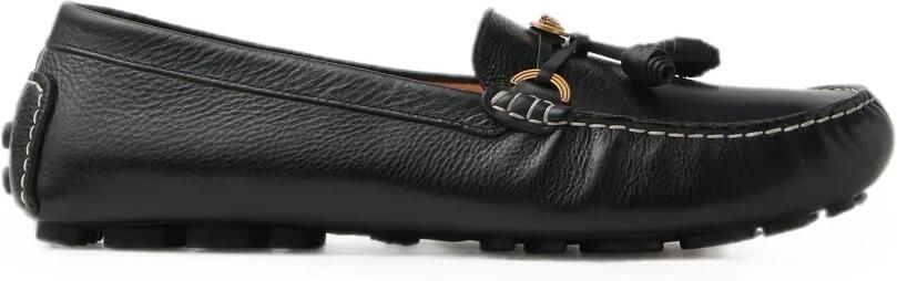 Versace Robin leren loafers Zwart