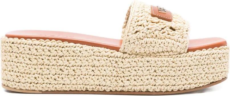 Versace Sandalen met logodetail Beige