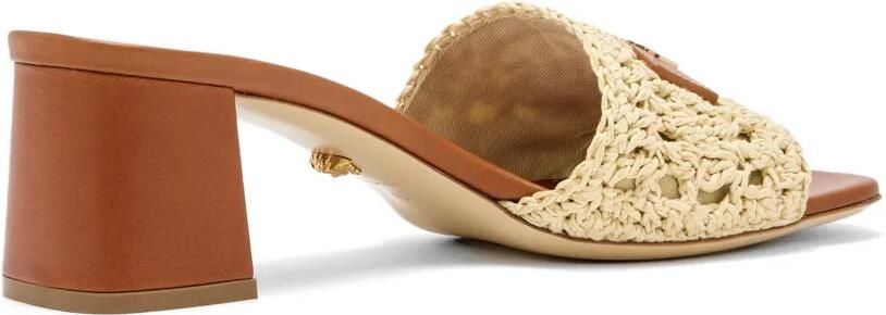 Versace Sandalen met logoplakkaat Beige
