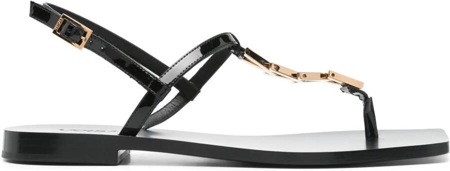 Versace Sandalen met V-ketting Zwart