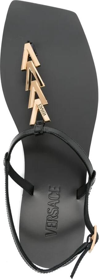 Versace Sandalen met V-ketting Zwart - Foto 4