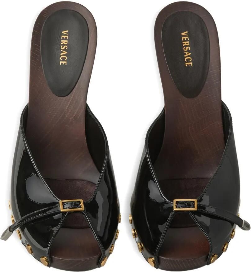 Versace Sassi lakleren klompen Zwart - Foto 3