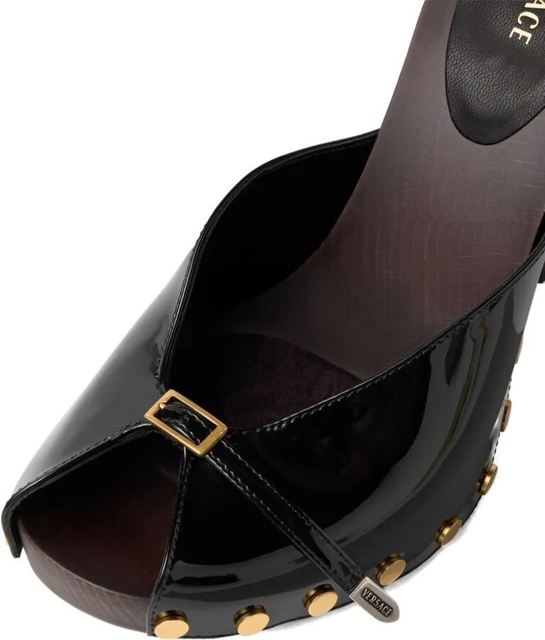 Versace Sassi lakleren klompen Zwart - Foto 4
