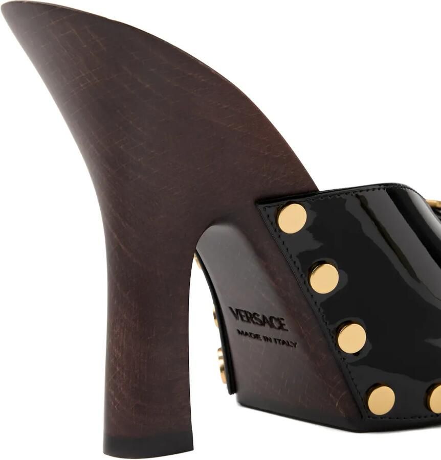 Versace Sassi lakleren klompen Zwart - Foto 2