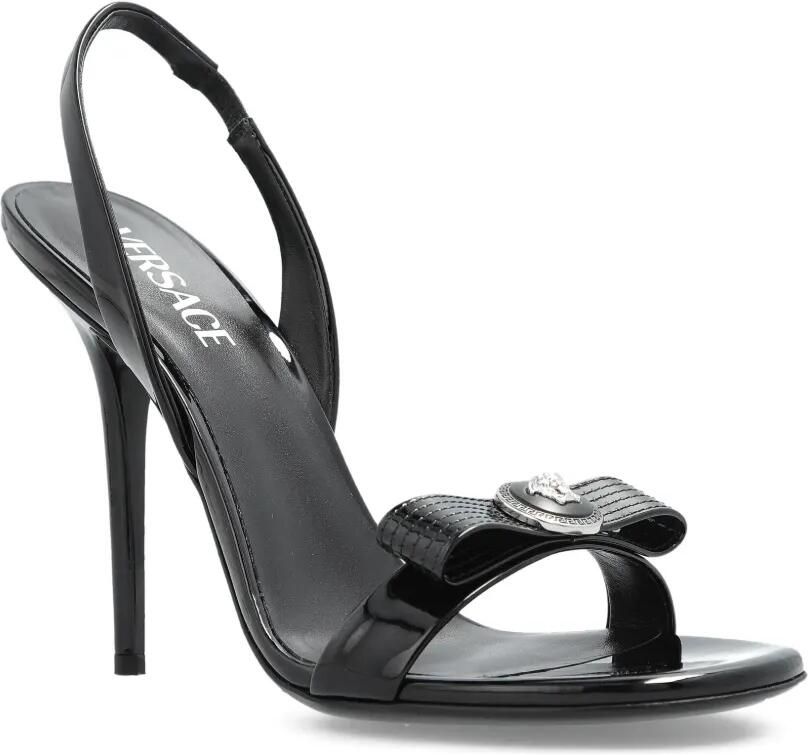 Versace Slingback sandalen met Medusa strik Zwart