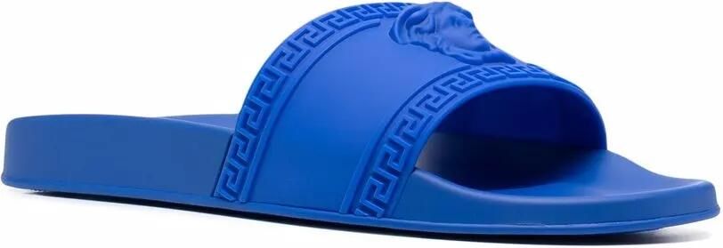 Versace Slippers met Medusa logo Blauw - Foto 4