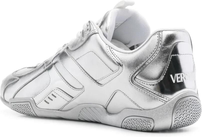 Versace Sneakers met metallic-effect en logo-print Zilver - Foto 2